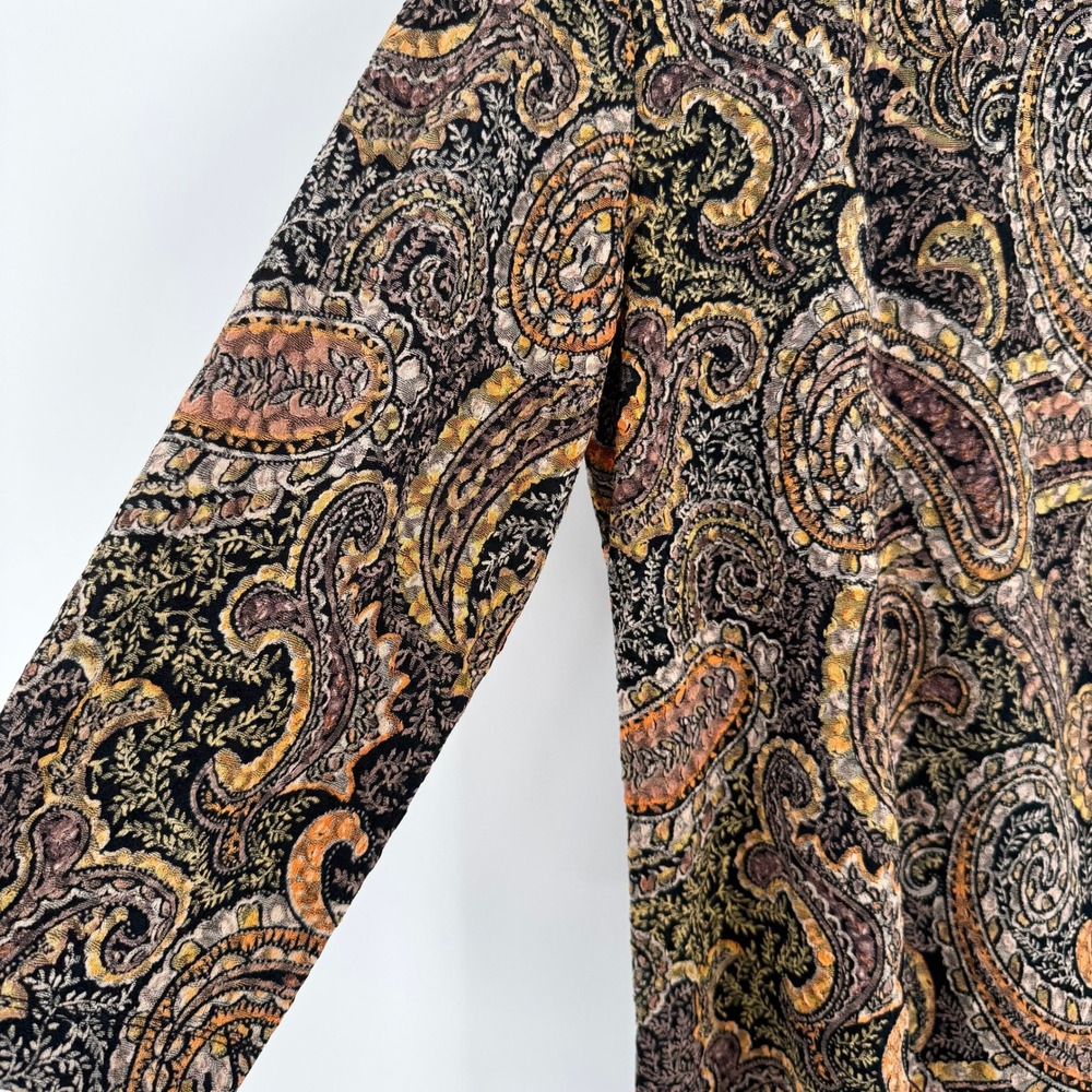 Laura Ashley Y2K Paisley Orange/Brown 3/4 Sleeve Blouse Women's Sz Small - Picture 4 of 10